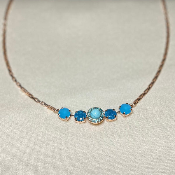 Mariana 5084 Five Stone Pendant Necklace M1082 Rose Gold