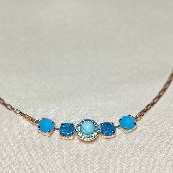 Mariana 5084 Five Stone Pendant Necklace M1082 Rose Gold