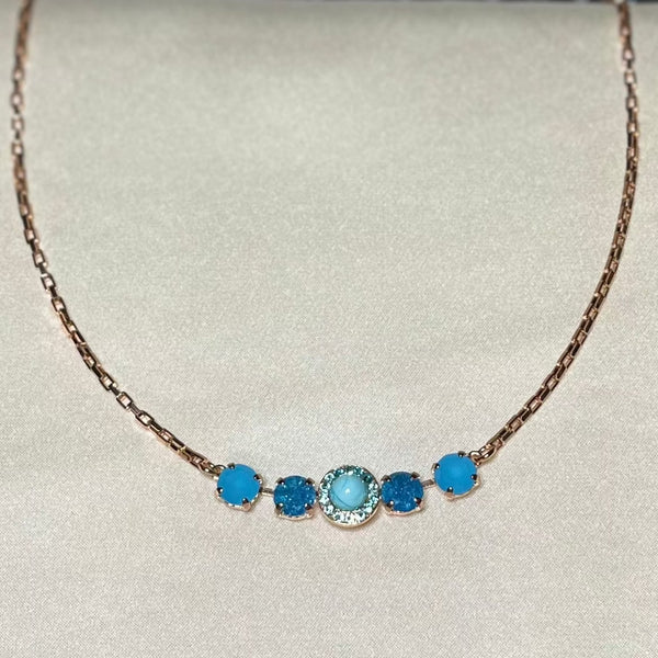 Mariana 5084 Five Stone Pendant Necklace M1082 Rose Gold