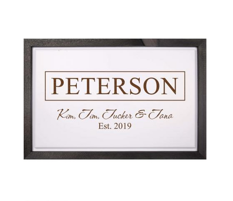 Personalized White Framed Plaque 18" x 12"