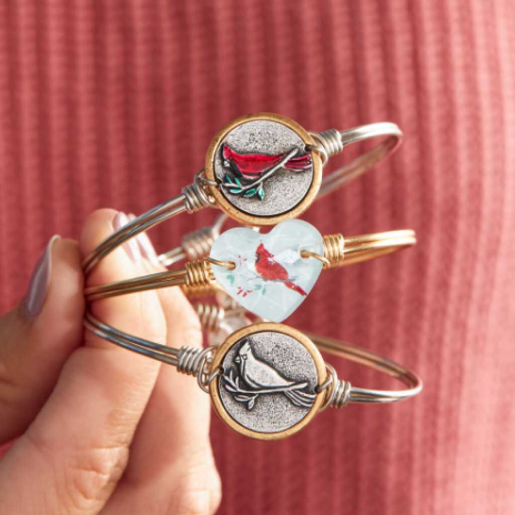 Red cardinal bangle online bracelet
