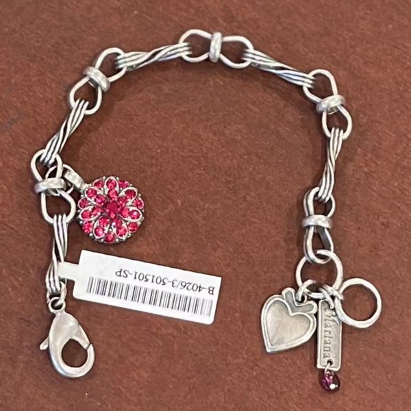 Mariana Twist Chain Link Guardian Angel Bracelet in "Ruby" B-4026/3-501501 SP