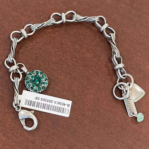 Mariana Twist Chain Link Guardian Angel Bracelet in "Emerald" B-4026/3-205205-SP