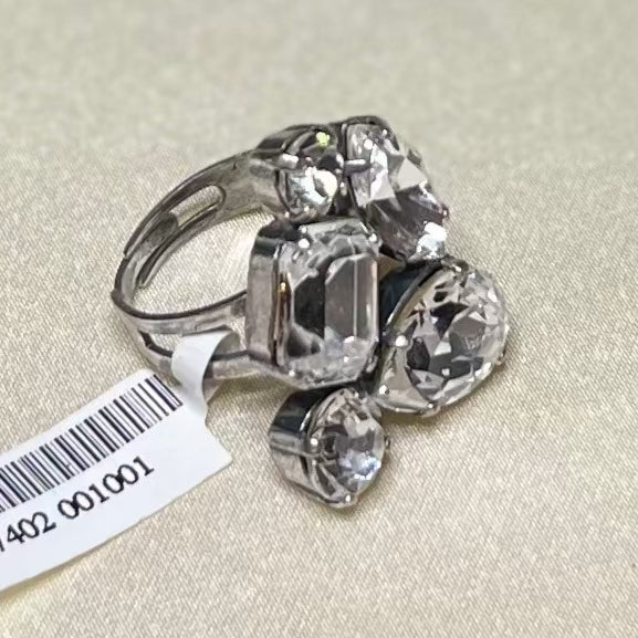 Adjustable Multi Stone Ring R-7402-001001-SP On a Clear Day