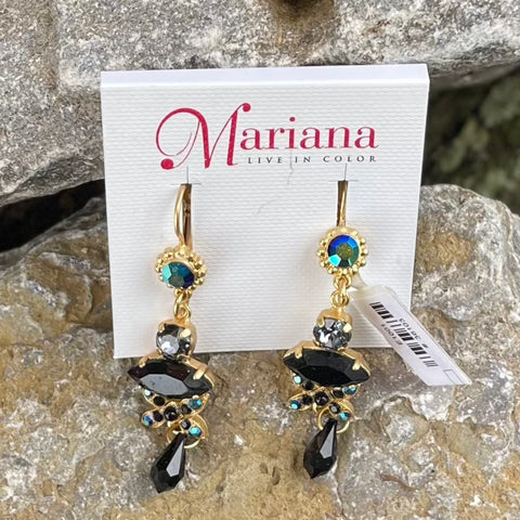 Mariana Marquise and Round Long Dangle Earrings Grease Lightning E-1001 YG
