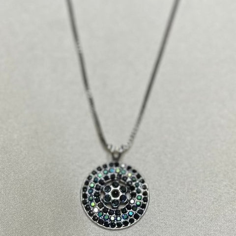 Mariana 5078/1L Extra Luxurious Pave Flower Center "Cocktail Hour" Pendant Silver Plated
