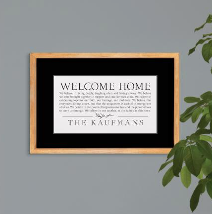 Personalized Black Mat Framed Plaque 24.25" x 15.75"