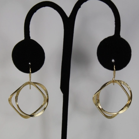 14K Gold Filled Thick Square & Circle Earrings