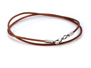 2mm Brown Leather Necklace