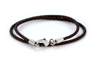 3mm Braided Brown "Leather" Necklace 25"