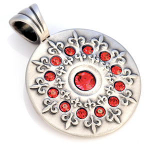 French Lily Crystal Pendant ( the mystical fountain of life )