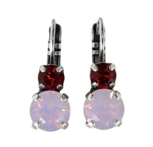 Mariana 1190 "True Romance" Lever back Must-Have Double Stone Earrings Rhodium Plated