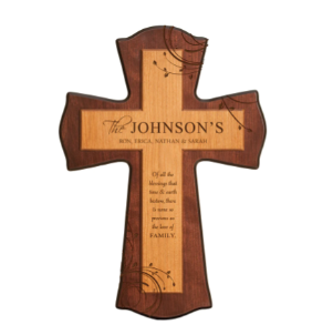 Personalized Ornate Cherry Cross Laser Engraved
