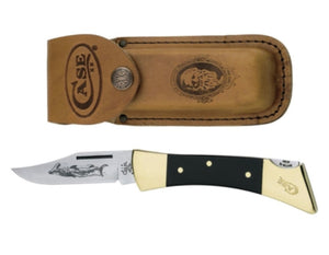 Case Black Synthetic Smooth Hammerhead Folding Blade w/ Leather Sheath 00177