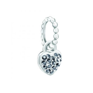 Petite Pave Heart Charm Chamilia - Jet Swarovski Crystal