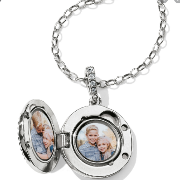 Brighton Twinkle Small Round Locket Necklace Silver