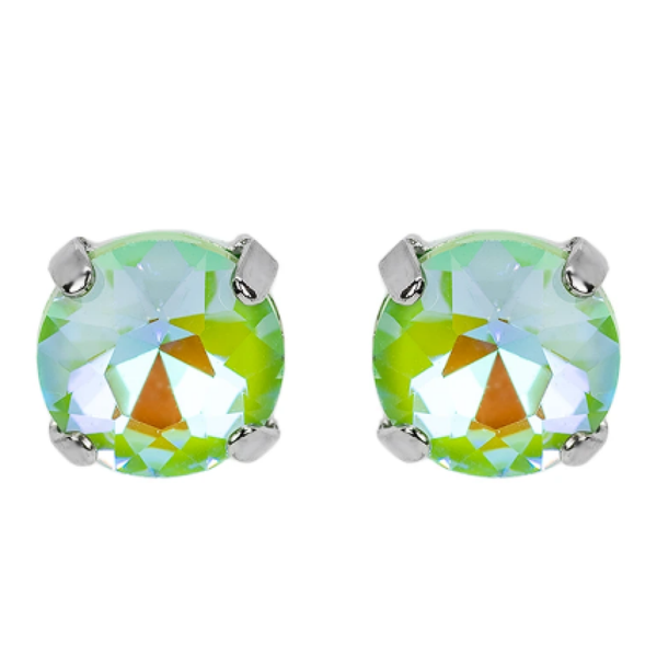 Mariana 1440 Stud Earrings Sun-Kissed Peridot Rhodium Plated E-1440-147-RO2