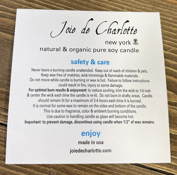 Joie de Charlotte Pure Soy Candle Collection