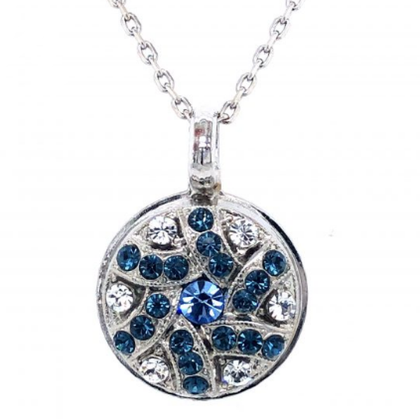 Mariana 5059/5 Tree of Life Necklace "Montana Blue" and Clear Crystal Rhodium Plated
