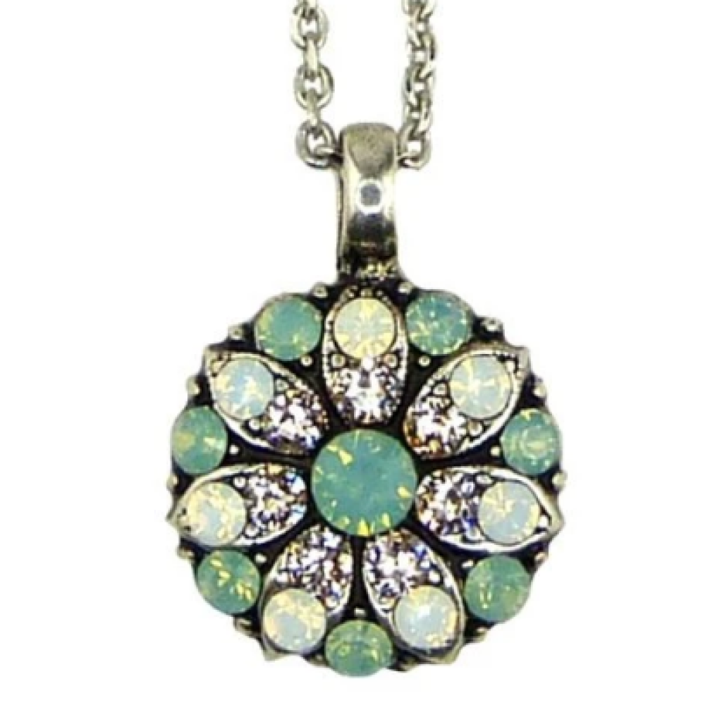 Mariana 5212 Guardian Angel Necklace Pacific Opal, White Opal and Clear Crystal Silver Plated