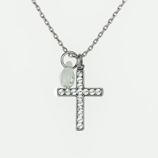 Mariana Petite Cross Necklace 5247/1-001001 "On A Clear Day" Silver Plate