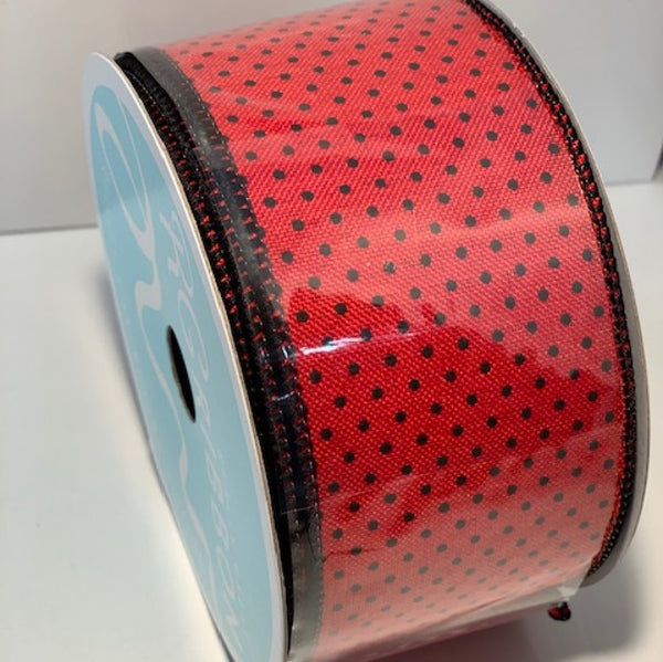 Wired Canvas Ribbon Swiss Dot 10 yds x 2.5 inch