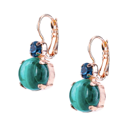 Mariana 1037 Lovable Double Stone Leverback Earrings in "Chamomile" Rhodium Plated