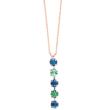 Mariana 5430/5 Petite 5 Stone Necklace in "Chamomile" Rhodium Plated