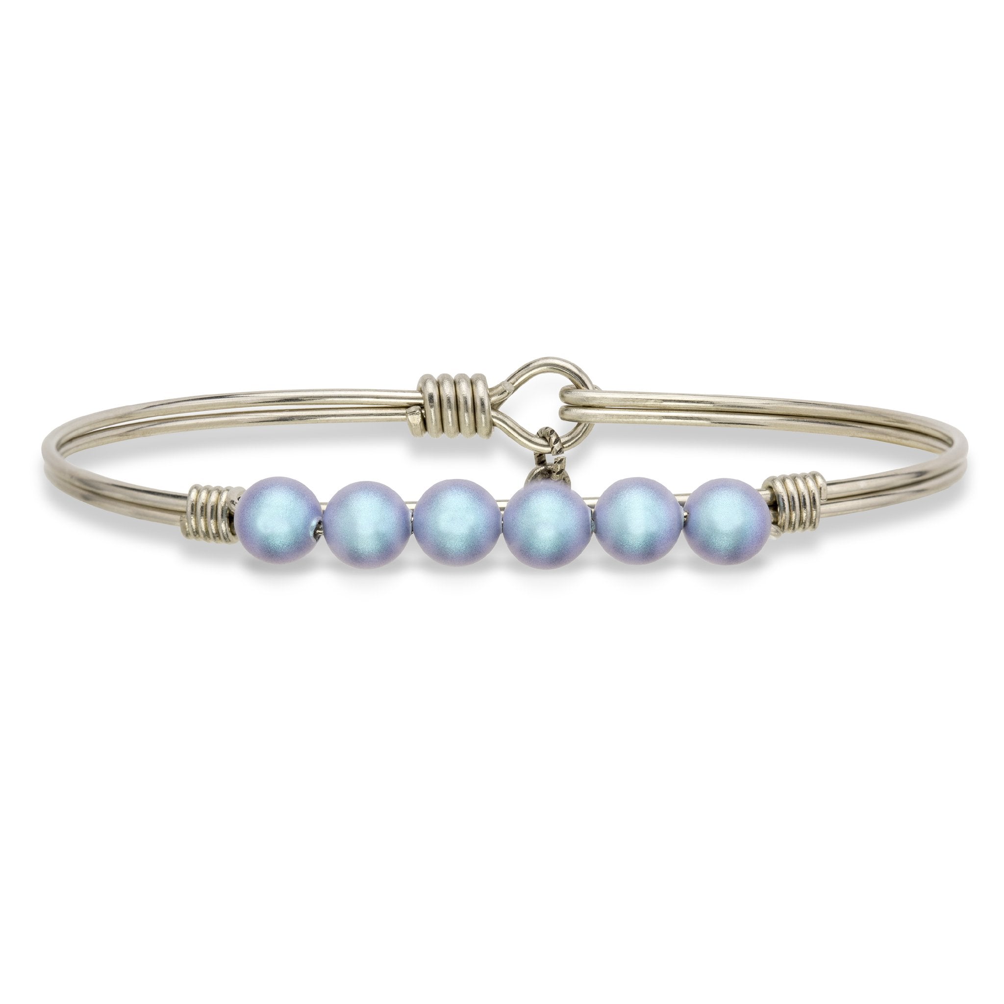 Luca + Danni Crystal Pearl in Aqua Bangle Bracelet