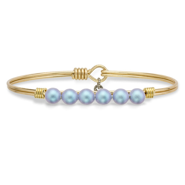 Luca + Danni Crystal Pearl in Aqua Bangle Bracelet