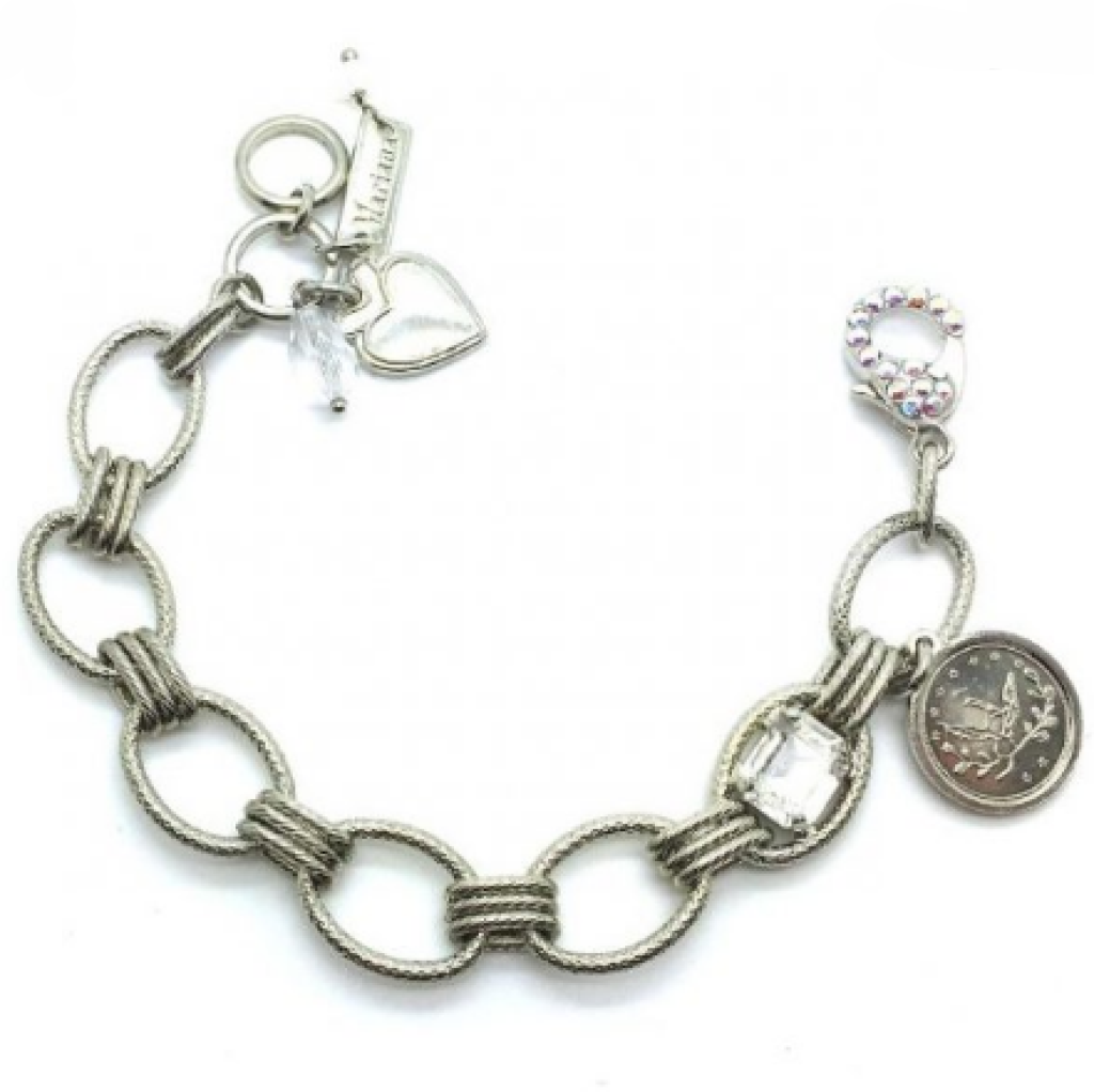 Mariana 4922 Bracelet Coin & Cushion Clear Swarovski Crystal On A Clear Day Inspiration Collection