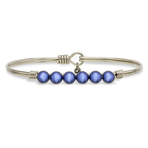 Luca + Danni Crystal Pearl in Blue Lapis Bangle Bracelet