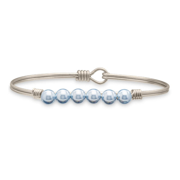 Luca + Danni Crystal Pearl in Baby Blue Bangle Bracelet