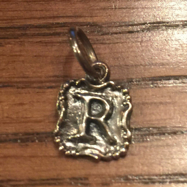 Waxing Poetic Crest Insignia Initial Charm