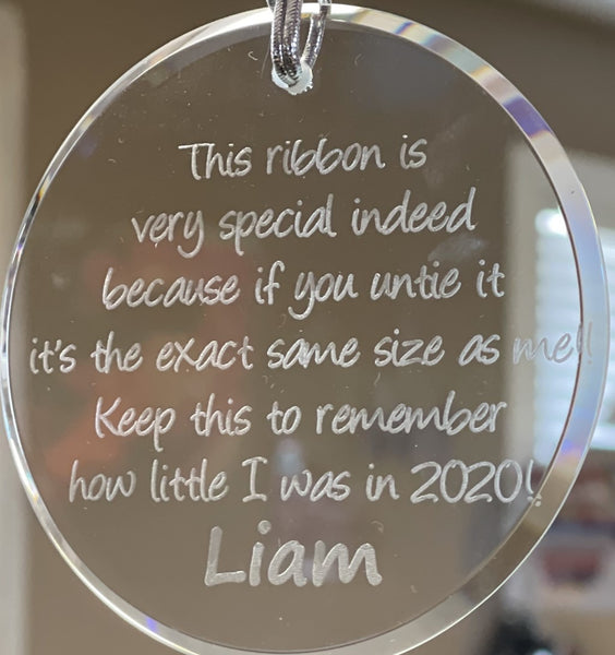 Personalized Crystal Round Beveled Edge Ornament