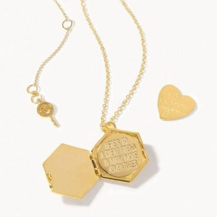Spartina 449 Gold Hex Locket Necklace