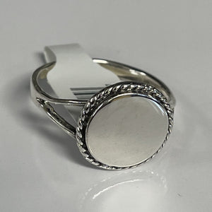 Circle Rope Engraved Ring Sterling Silver