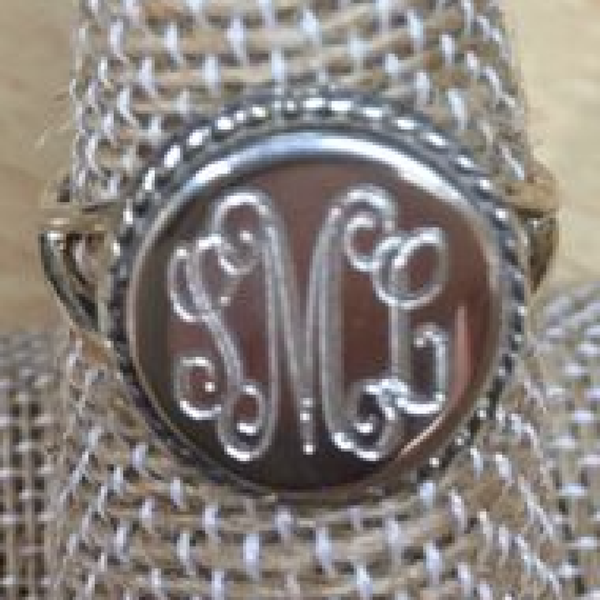 Circle Rope Engraved Ring Sterling Silver
