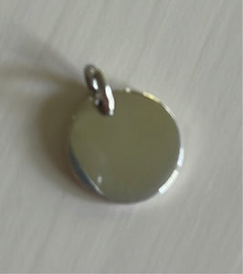Small Circle Pendant Sterling Silver Plated with 14”  Chain