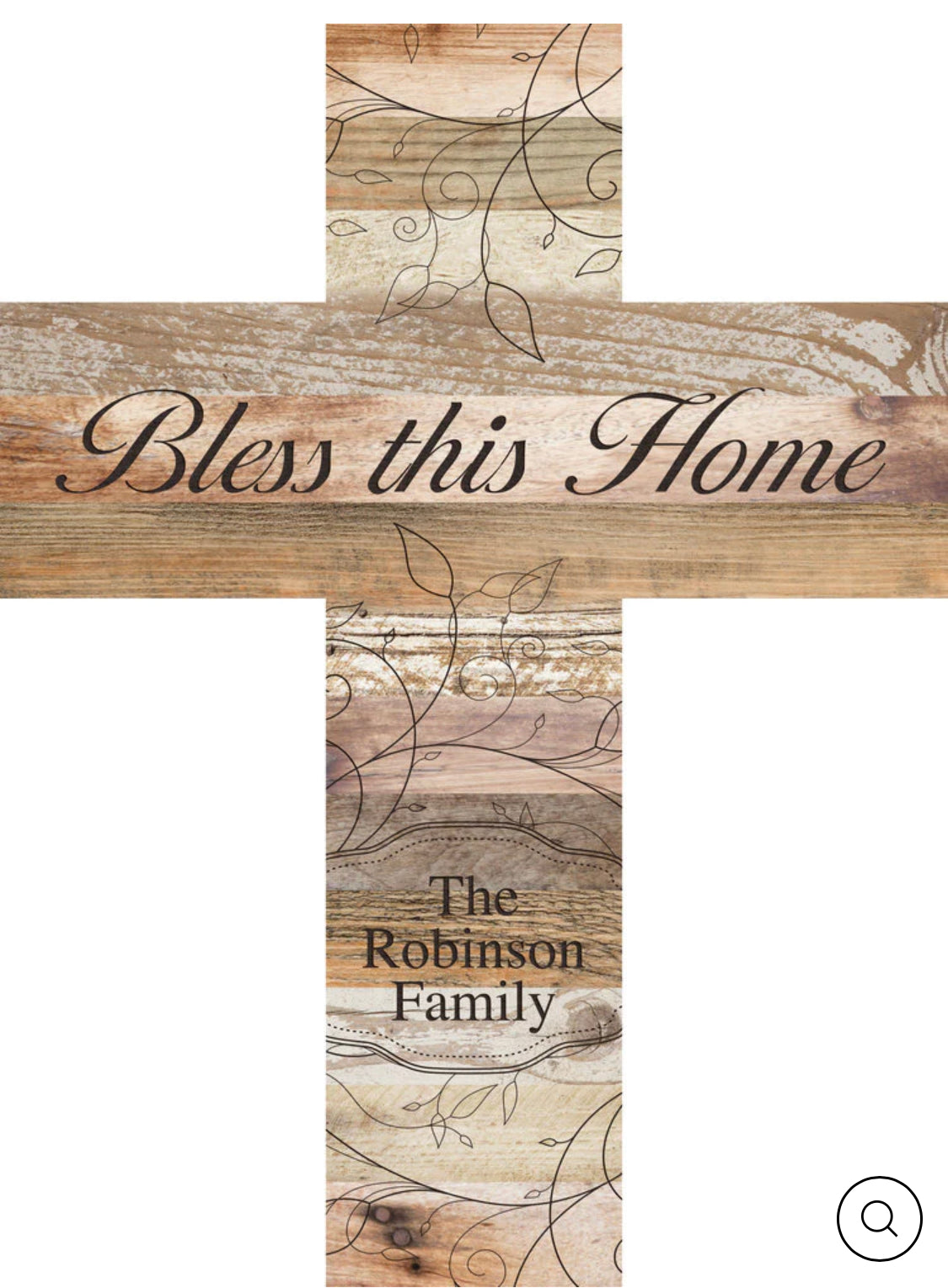 Personalized White Faux Wood Cross