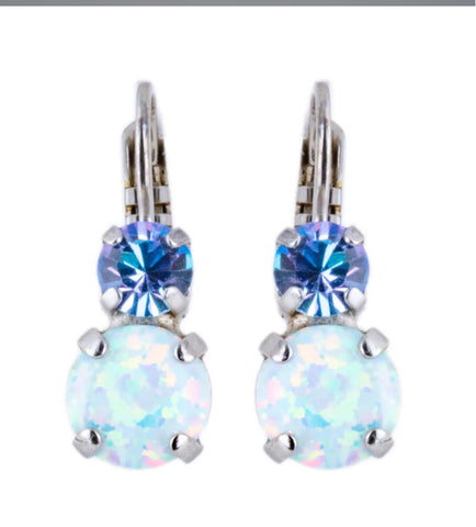 Mariana 1190 Double Stone Leverback Earrings in "Ice Queen"