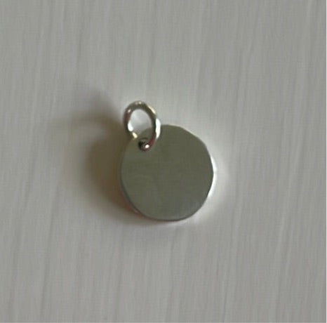 Circle Pendant Sterling Silver Plated with Engraving