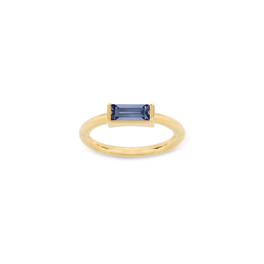 Luca + Danni Mini Hudson Ring in Montana Blue - Gold